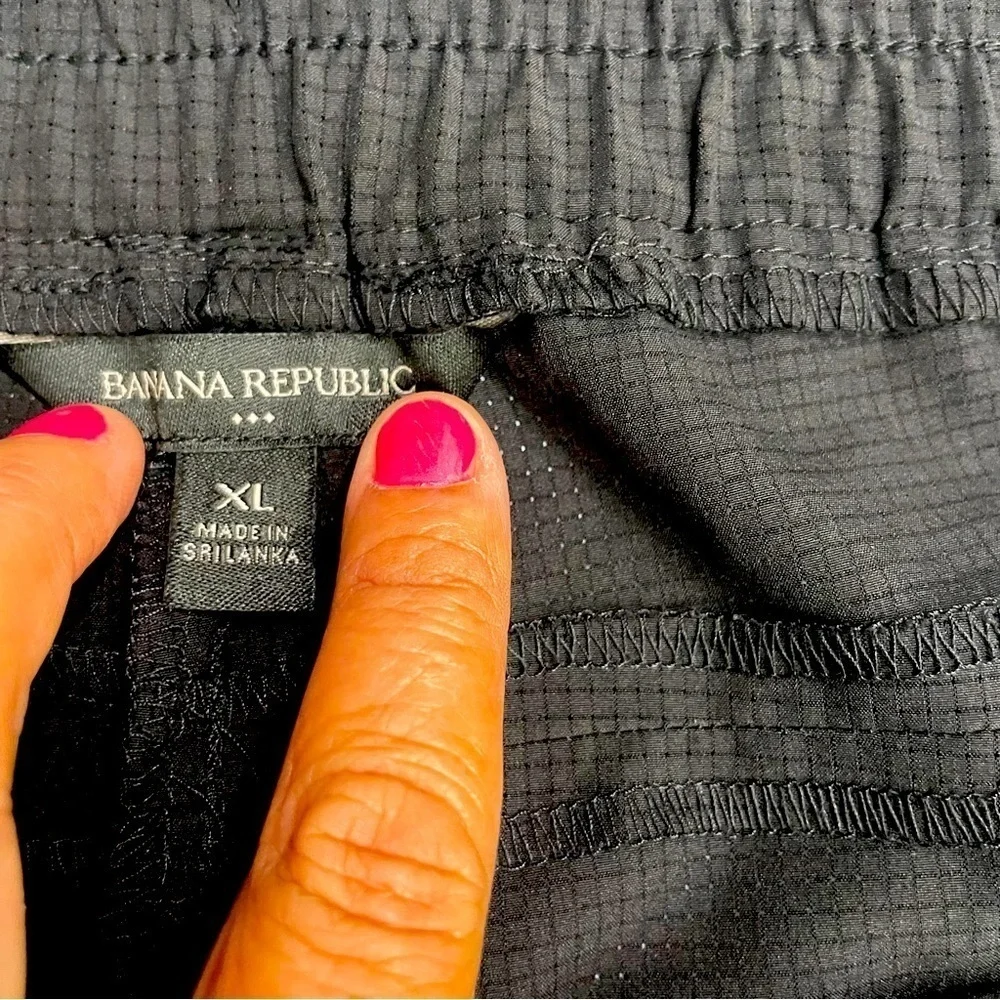 Banana Republic Men Black Nylon Drawstring Joggers Size XL